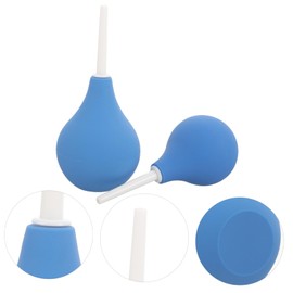 Mobestech 2pcs Durable Ear Washing Squeeze Bulb Small Medium for Ear Cleaning Gentle Pressure Design for Adults and Boy Girl Portable Care Tool Blue