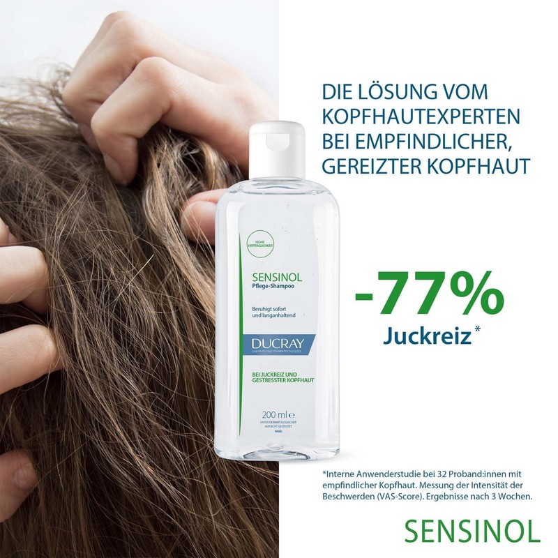 Ducray Sensinol Anti-Itching Shampoo Instant Soothing Polidocanol Relieves Itching by