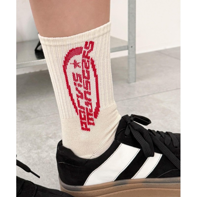 [ウィゴー] オーバル ロゴ デザイン ソックス 靴下 スクール ギフト レディース 23-25cm