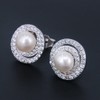 AoedeJ Sterling Silver Teardrop Pear Earrings White Freshwater Cultured Pearl