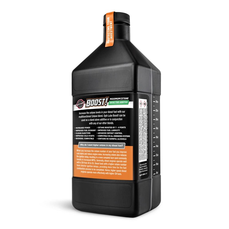 Opti-Lube Boost! Maximum Cetane Formula Diesel Fuel Additive: Quart (2