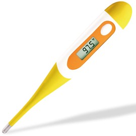 Easy@Home Digital Oral Thermometer for Adults Baby Infant Thermometer,Medical Thermometer,Basal Body Temperature Thermometer for Rectal Mouth Underarm with Fever Alarm EMT-021-Yellow