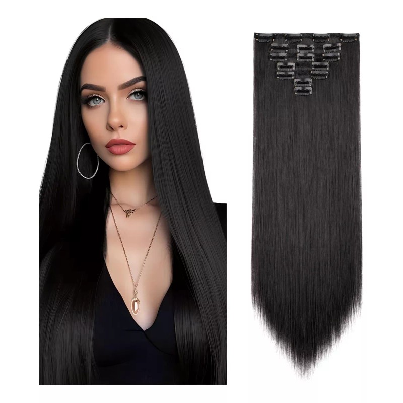 Felendy Extensiones De Cabello Con Clip, 7 Piezas, Cabeza Completa,