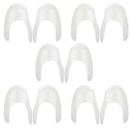 Magik 5~10 Pairs Anti-Wrinkle Shoes Crease Protector Toe Cap Creasing Decreaser (10 Pairs, L(Men's Shoe Size:7-12), White)