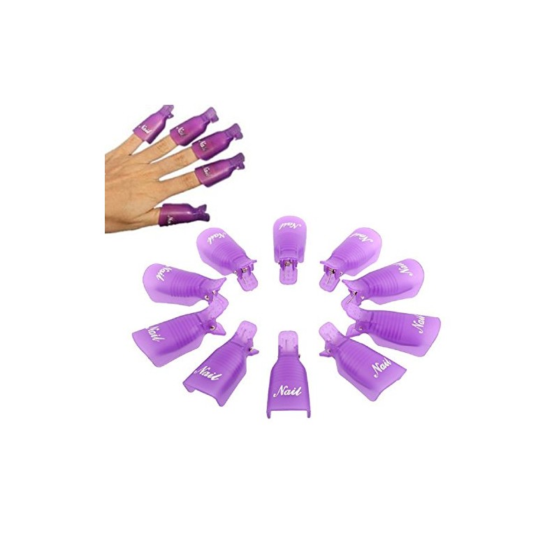 Sannysis 10PC Nail Art Soak Off Cap Clip UV Gel