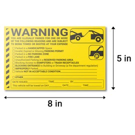 300 Labels - 8 x 5 inch, You are Illegaly Parked Labels/Tow Away Notice, No Parking Stickers for Car Windows - Hard to Peel Permanent Adhesive - Violation Notice