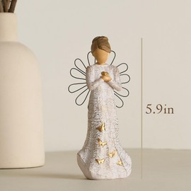 NAN ZAI NAN FANG Sympathy Angel Figurines for Loss of Loved Ones Angel Statues Home Decor Serenity Prayer Gifts for Women Resin Sculpted Hand-Painted Figure Bereavement Gift Idea Praying Hands Statue