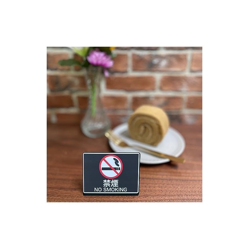 3pcs No Smoking Tabletop Sign | Size: 74x52mm | Made