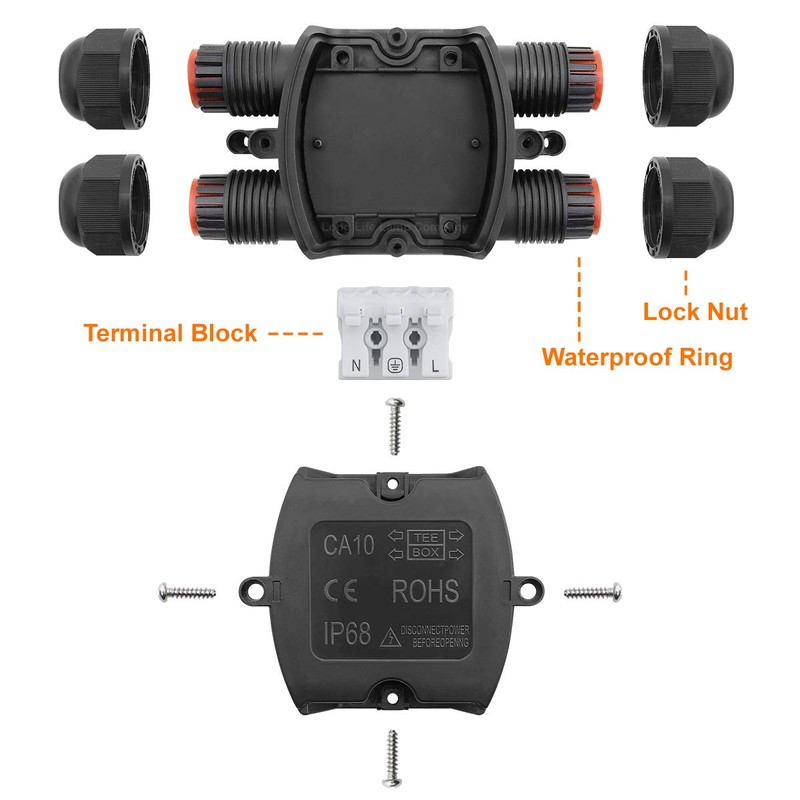 Waterproof IP68 Electrical 4 Way Junction Box Cable Wire Connection