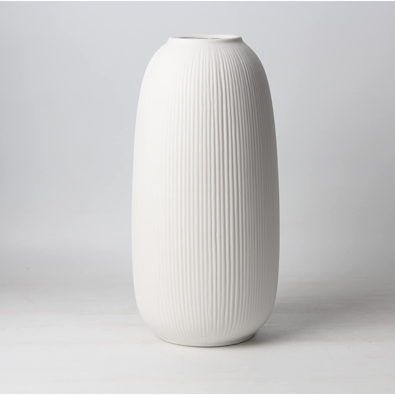 Portsea Lines Clay Vase in White - Toughened Ceramic Vase