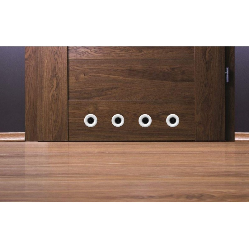 4X White Mini Circle Collar Air Vent Grille Set Door