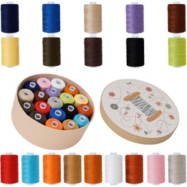19 Colors Jeans Sewing Thread 20S/3 Extra Strong Jeans Thread for Denim,Canvas, 300m Spool,high Strength Threads for Jeans,100% Polyester All Purpose Thread for Sewing Machine and Hand Sewing Repair