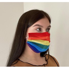 Komonee Face Mask 3 Ply Disposable Rainbow Dustproof Mouth Cover Covering For Men Women Outdoors Indoors Cycling Ski Protection (Pack of 10)