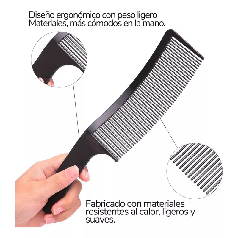 Universo en Linea Trio Peines Curvos Peluquería Barbería Corte Cabello