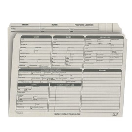 Real Estate Listing Folder – Right Panel List, Pre-Printed on Durable Card Stock with Closing Checklist and Color-Coded Dots for Organizing from NextDayLabels (Gray, Letter Size | Pack of 25)
