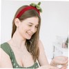 Beavorty 2pcs Cute Strawberry Headband Wristband Set for Face Washing