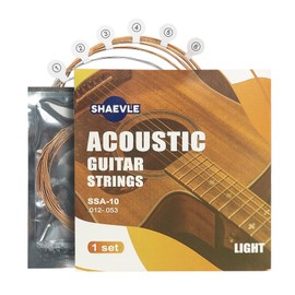 SHAEVLE Guitar Strings for Acoustic Guitar 1 Sets of 6 Acoustic Guitar Kit Guitar Strings Replacement Steel String For Beginners Performers (1 PACK)