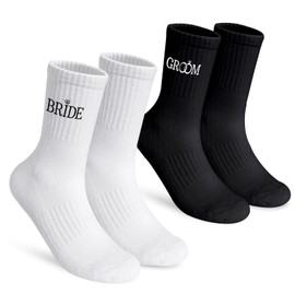 Cosysparks Wedding Gifts for Bride and Groom Socks, Funny Couple Gift for Newlywed Mr and Mrs Bride Wedding Socks for Groom