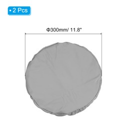 PATIKIL Round Bar Stool Cover, 2 Pack PU Leather Washable Elastic Stool Cushion Cover for Diameter 12"-14" Chair, Grey