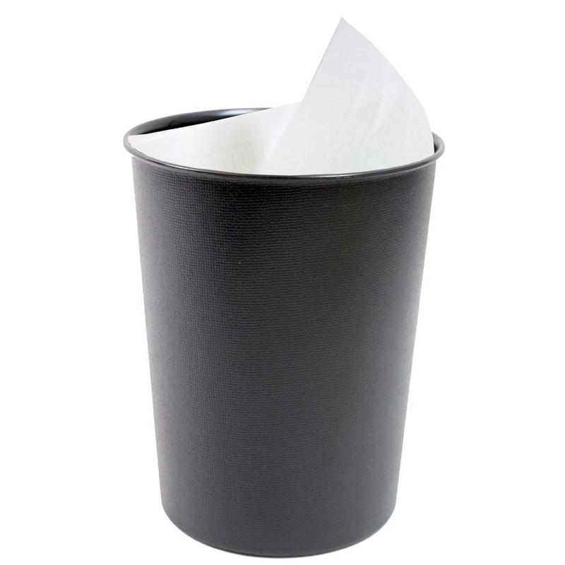 JVL Quality Vibrance Black Lightweight Plastic Waste Paper Basket Bin,