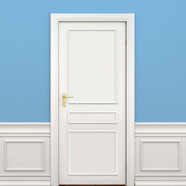 Colingmill 1 Set Peel and Stick Door Moulding Kit 3-Layer Premade Door Panels Molding Trim Self Adhesive 3D Trim for Mirror Window Frame Decor (Top 22"x34.6" Middle 22"x6" and Bottom 22" X 20")