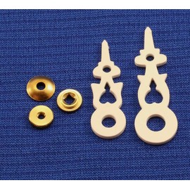 JSORM Plastic Cuckoo Clock Hands Replacement Parts Kit Fits Regula Movements for 70 mm or 2 3/4" Dial White with Nuts