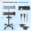 Hairstylist Tray on Wheels, Rolling Salon Tray with Holder and