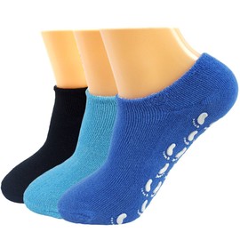 kilofly Non-Skid Soft Cotton Gripper Socks Value Pack, Set of 3 Pairs