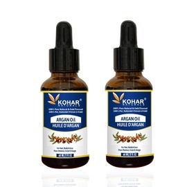 Kohar Naturals 100% Pure Natural Cold Pressed Moroccan Argan Oil for Face and Hair. Organic carrier oil for face, body, hair and nail mosturiser and nourishment. 120 ml