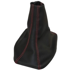 AERZETIX: Gear Stick Gaiter Faux Leather Black with Red Stitching