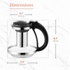 JS Gourmet 1500ml Glass Tea Pot with Infuser and Lid,
