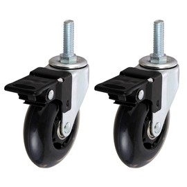 Doshisha Luminous Steel Rack Undercarrier, Screw Type Clear Caster, Set of 2, IHL-B2P75S, Urethane Material, Silent, Screw Type, Stopper, Wheel Diameter 2.9 inches (75 mm), Height 3.8 inches (9.8 cm),