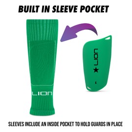 All-in-One Football Sleeve/Guard Combo for Kids – Matching Football Sleeves with Built-In Shin Guards – Perfectly Matches Your Kit Colours - Green