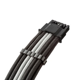 CableMod Universal Pro ModFlex Sleeved 12V-2x6 12VHPWR StealthSense PCIe Cable (Black + Silver)