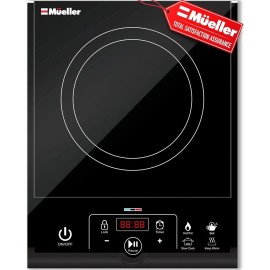 Mueller RapidTherm Portable Induction Cooktop, 1800W, 8 Temp Levels, LED Display