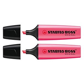 Stabilo Boss Original Highlighters Refillable Chisel Tip 2-5 mm Pack of 2 Pinkaa