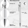 LINFANC 12 Pack Silver Ballpoint Pen with Stylus Tip, 1.0