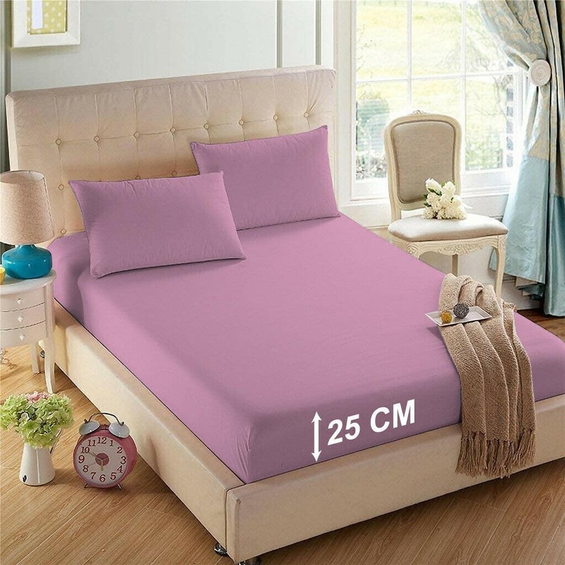 Easy Care Basic Standard Fitted Sheet, Breathable & Lightweight Plain