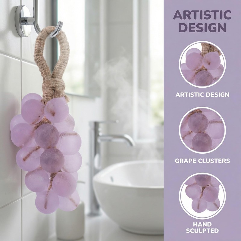 Lekgavd Grape Soap on a Rope, Grape Cluster Shaped Hand