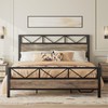 LIKIMIO California King Bed Frame, Tall Industrial Headboard 51.2 ",