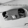 Guibell Soporte para Anteojos de Sol Auto Piel Magnético Gris