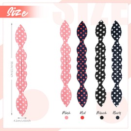 Hair Bun Maker 4 Pack Deft Bun Rabbit Ear Sponge Foam French Twist Donut Hair Donut Maker Hair Styling Maker Curl Bun Maker Lazy Hair Curler Accessories for Women Girls (Dot Pattern)