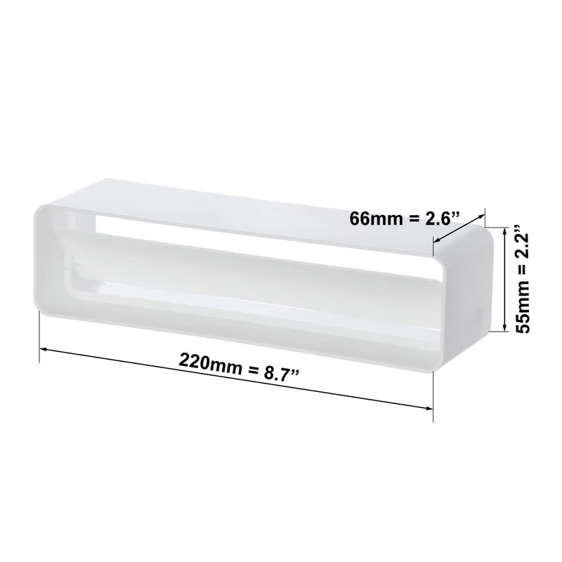 220 x 55 mm Connection Piece Flat Duct Pipe Connector