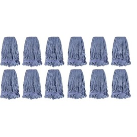 Generic Commercial Blended Mop Heads, Case Pack of 12, #24 Size, Professional grade, Blue