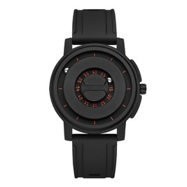 Magnetic Levitation Watch Minimalist Unisex Levitation Ball Dial Quartz Watches High Precision 30 Meters Water Resistant Black Shell Orange Red Scale