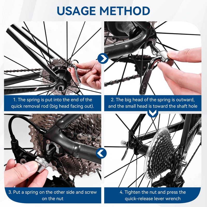 Frdhee Quick Release Rear Wheel Skewers, Bicycle Rear Wheel Quick