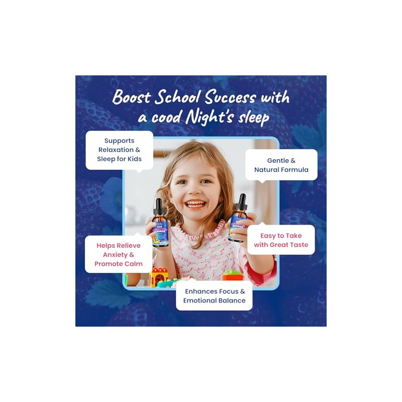 Magnesium Glycinate & GABA L-Theanine Liquid Drops for Kids &