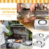 2pcs Rectangular Basting Cover, Stainless Steel Cheese Melting Dome Basting