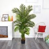 Nearly Natural 6ft. Areca Palm Artificial Tree, Green, Polyethylene, Cement,