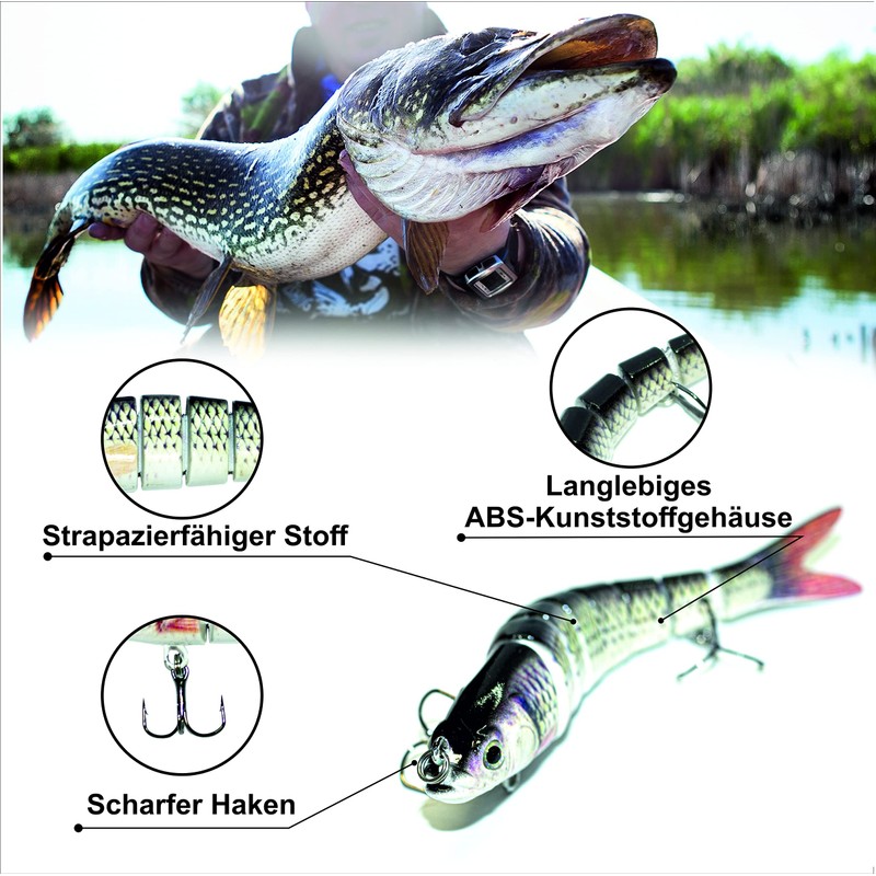 Wobbler Jerkbait 150 MM Rotauge fishing for PIKE BASS Zander